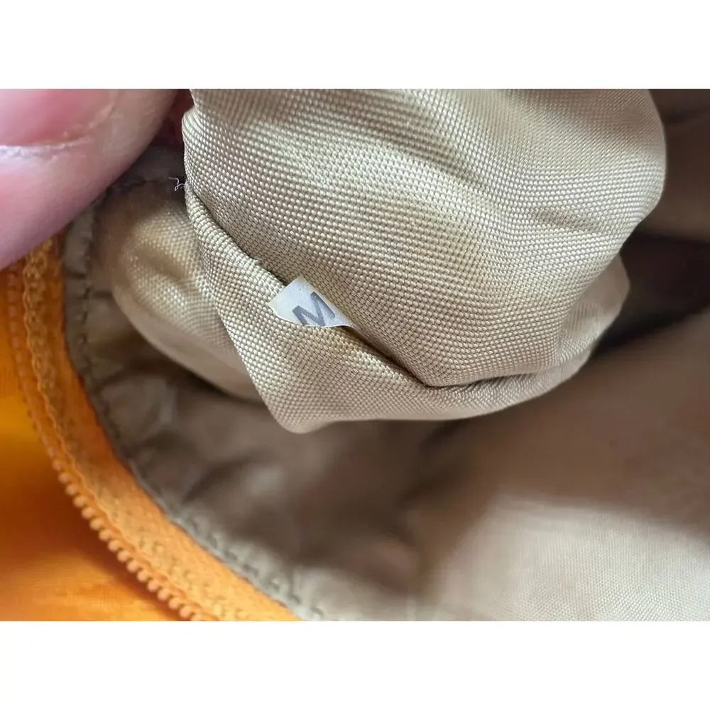 Coach Signature Nylon Tote Bag Orange Large Shoulder Travel Zip Top
